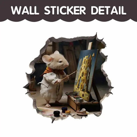 M420 Cartoon Cute Little Mouse Hole Wall Stickers Creative Bedroom Bathroom Cute Decals Scratch-Proof Suitcase House Decoration