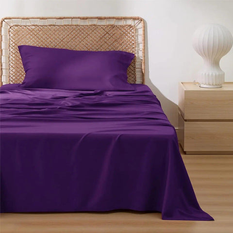 Cooling sheet set, Rayon Derived from Bamboo, Deep Pocket Up to 16", Breathable & Soft, Hotel Luxury Silky Bedding Sheet