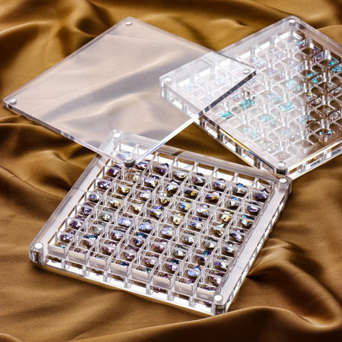 36/64/100Grid Acrylic Magnetic Seashell Display Box Beads Organizer Art DIY Crafts Jewelry Box Jewelry Box Case for Bead Jewelry