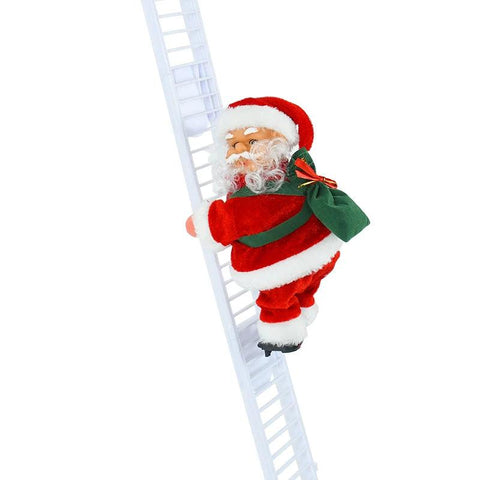 2024 Santa Claus Doll Climbing Ladder with Music Christmas Tree Ornaments Decorations For Home 2025 Navidad New Year Kids Gift