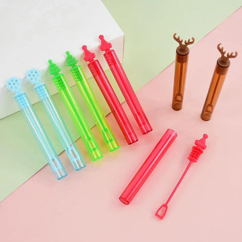 12/36Pcs Christmas Bubble Wand Soap Tube Empty Bottle 2024 Christmas  Decor New Year Kids Gift Kids Birthday Party Favors Toy