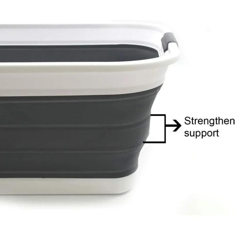 42L(11 gallon) Set of 2 Collapsible Plastic Laundry Basket-Foldable Pop-Up Storage Container-Portable Washing Tub-Space Saving