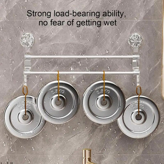 Bathroom Towel Rod Suction Cup Wall Mounted Storage Rack With Hook Self Adhesive Towel Bar Stainless Steel Bath Towel Accessory