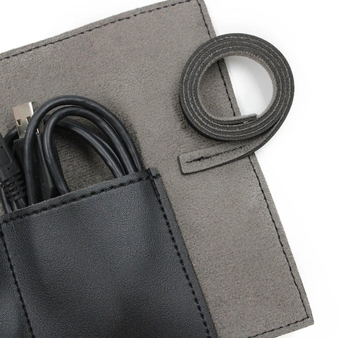 PU Leather Electronic Organizer Pouch Bag Waterproof PU Leather Tech Accessories Storage Portable Travel Cord Cable Organizer