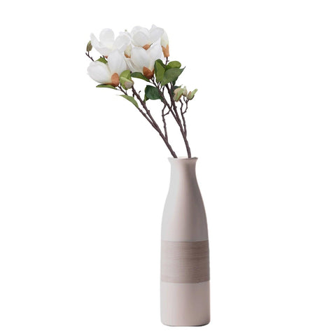 Magnolias Artificial Flowers 2Pcs Stems Faux Magnolia Flowers Real Touch Magnolia Flowers Branch for Office Vase Table