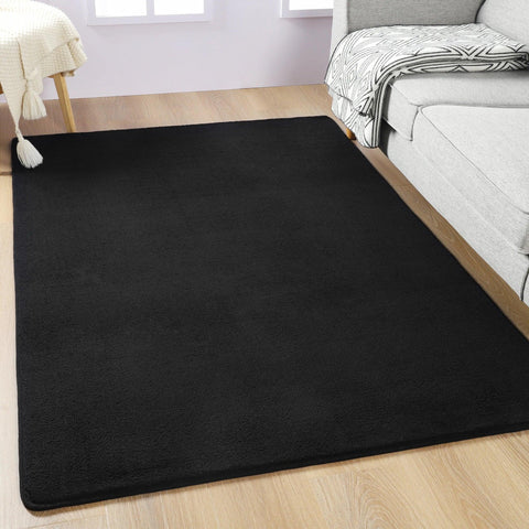 Black Rugs Living Room Carpet Nonslip Bedside Rugs Large Soft Floor Rug Children Game Mat Rectangular Home Decoratio