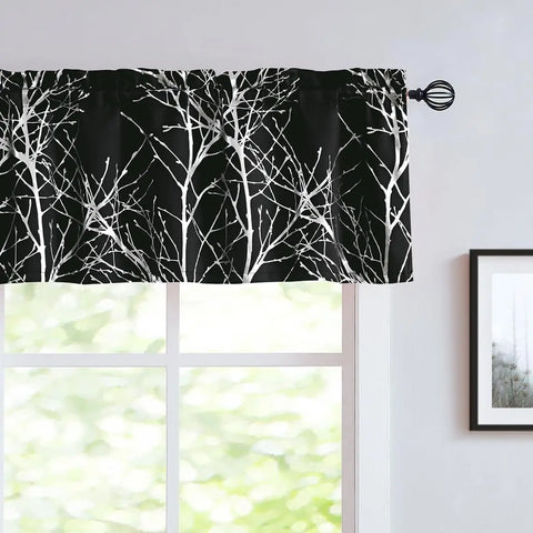 Metallic Tree Blackout Curtains Bedroom Length Living-Room Branch Print Curtain Panels Triple Weave Thermal Insulated Drapes