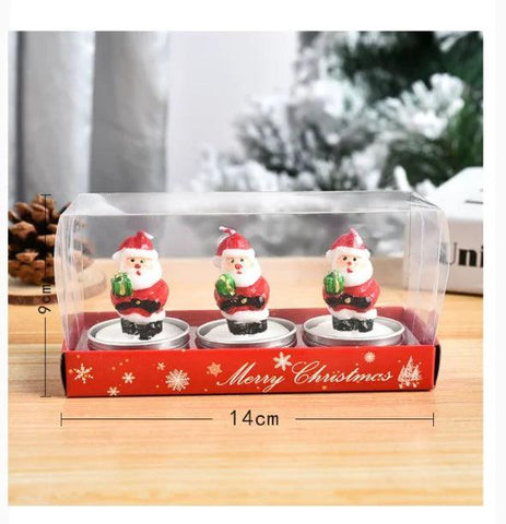 3Pcs/Set Christmas Candles Santa Snowman Xmas Tree Paraffin Gift Box Party Christmas Decoration Candles Home Decor Proposal Prop