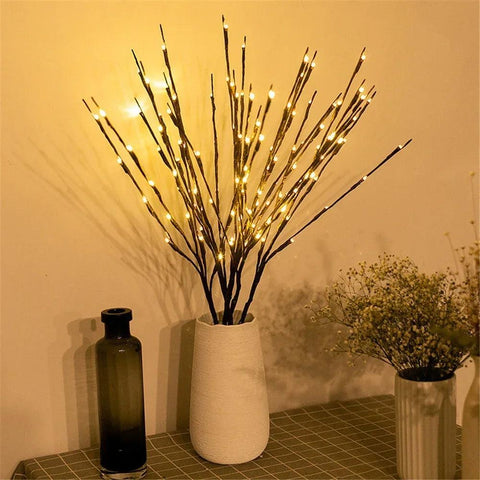 LED Branch Light Battery Powered Willow Branch Lamp Artificial Branch Twig Vase Lights for Party Fairy DIY Room Christmas Decor