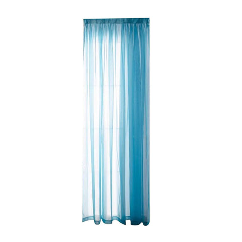 Blue Voile Sheer Curtains For Living Room 2 Panels Rod Pocket Light Filtering Window Drapes Sky Blue Sheer Curtain Bedroom