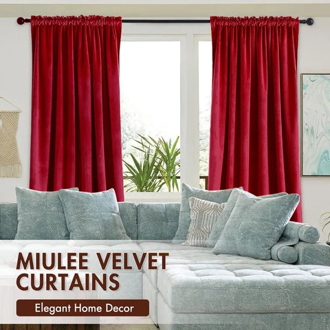 Curtains Thermal Insulated Blackout Curtain Drapes for Bedroom Living Room Darkening  Long Curtains Panels Rod Pocket Set of 2