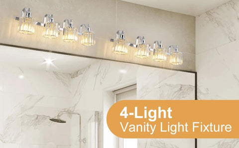 Modern Bathroom Vanity Light Stainless Steel Crystal Vanity Lights Over Mirror Modern Crystal Bathroom Wall Lighting Fixtures