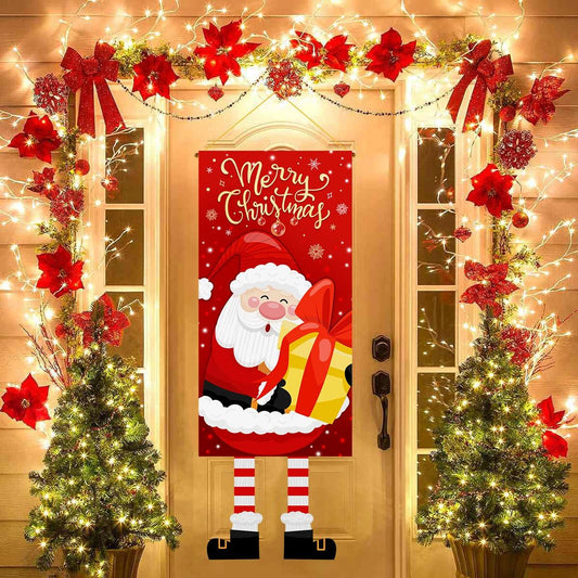 Christmas Hanging Flag Decoration Merry Cristmas Decor for Home 2024 Hanging Flag Xmas Ornament Navidad Natal New Year Gift 2025