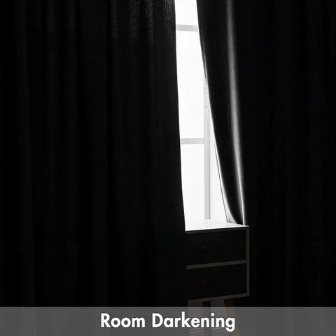 Curtains Thermal Insulated Blackout Curtain Drapes for Bedroom Living Room Darkening  Long Curtains Panels Rod Pocket Set of 2