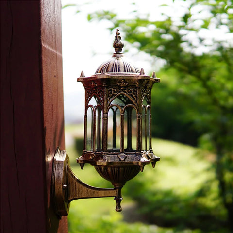 Antique Lantern Wall Lamp Sconce Porch Lamp Garden Outdoor Exterior Wall Light