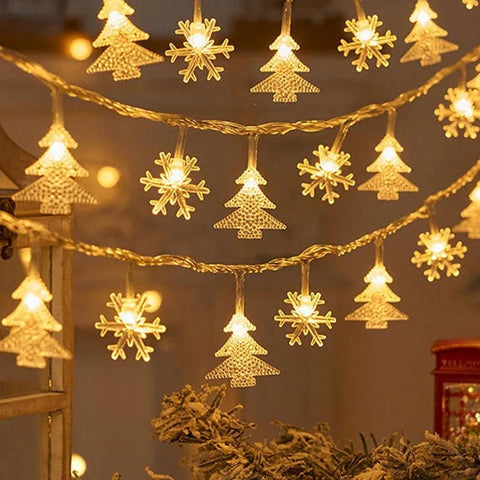 3M Christmas Lights LED Snowflake String Lights Xmas Fairy Light Lamp For Home New Year Party Supplies Christmas Tree Decor