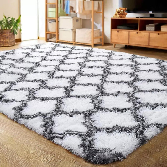 Large Area Rug Shag Non-Slip Fluffy Rugs Carpets Floor Mat for Living Room Bedroom Playroom