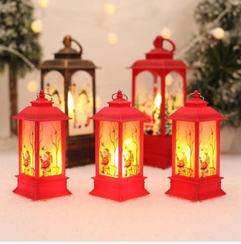 Christmas Telephone Booth Shaped Night Light Xmas Led Lantern Christmas Decoration 2024 for Home Navidad Noel Gift New Year 2025