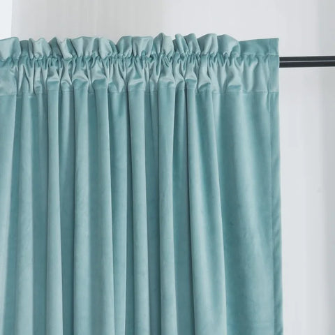 Velvet Curtains 2 Panels Set, Block Light Thermal Insulated Velour Rod Pocket Drapes for Bedroom and Living Room