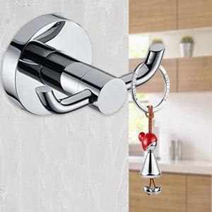 8/2pcs Towel Hooks Bathroom Coat Rack Wall Mounted Stainless Steel Robe Hook Holder Hat Hanger for Bedroom Kitchen Hotel Office