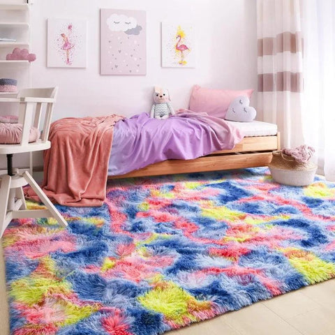 Large Area Rugs for Living Room Bedroom, Fluffy Kids Room Plush Shaggy Nursery Rug Furry Throw Carpets for Boys Girls