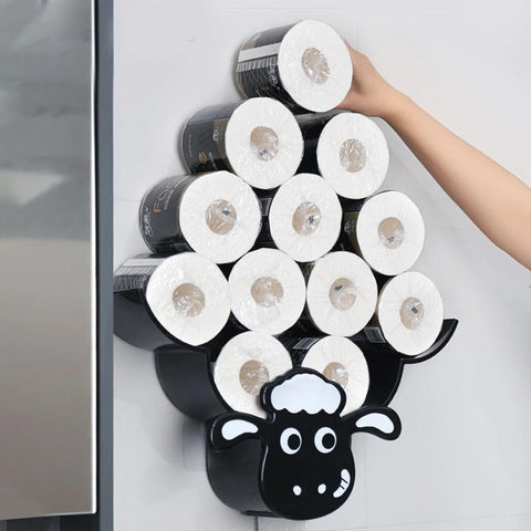 Toilet Paper Holder Shelves Sheep Funny Animal Toilet Paper Storage Funny Wall Mount Toilet Paper Storage for Bathrooms Kitchen