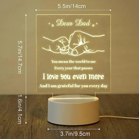 3D Night lamp Dad Gifts Acrylic Lamp to My Dad Gift from Daughter Son for Birthday Gift for Dad Christmas Gifts Night Lamps