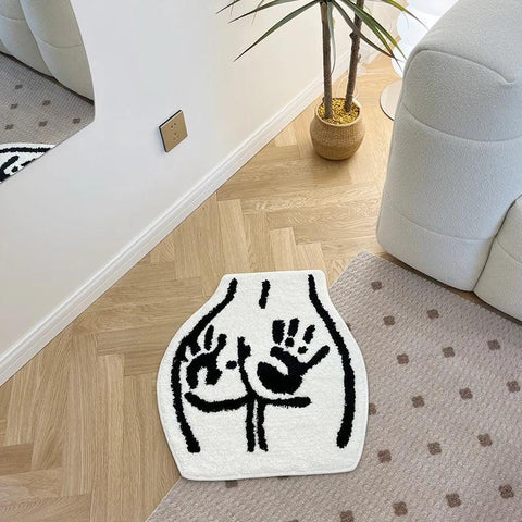 Ass Butt Carpet Soft Tufted Rug for Bathroom Non-slip Absorb Water Plush Handmade floormat Bedroom Kitchen Toilet Carpet