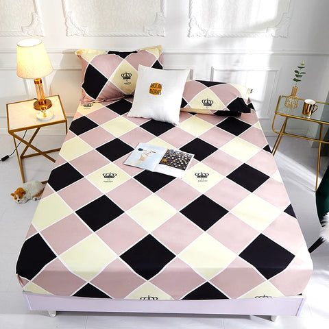 New On Product 1piece 100%Polyester Bedding Fitted Sheet Mattress Cover Four Corners With Elastic Band Bed Sheet(no pillowcases)