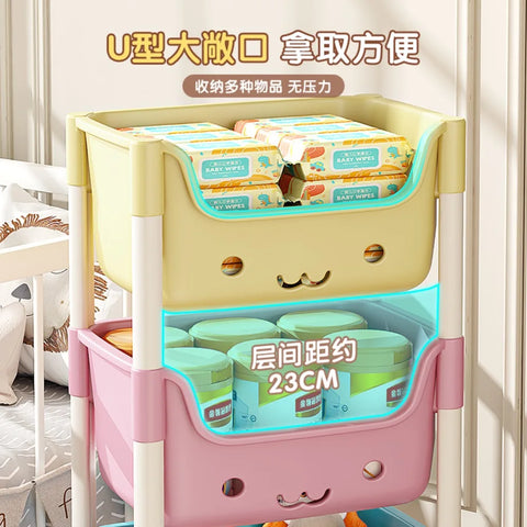 Bookshelf Trolley Multi-Functional Toy Snack Household Storage Rack For Living Room Kitchen Bathroom Bedroom Storage Cart