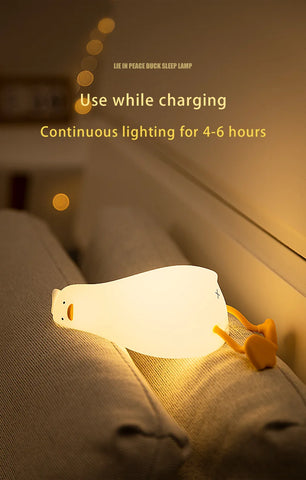 New Adorable and cute rechargeable silicone duck-shaped night light for kids' bedtime - Perfect soft lamp - Lovely portable deco