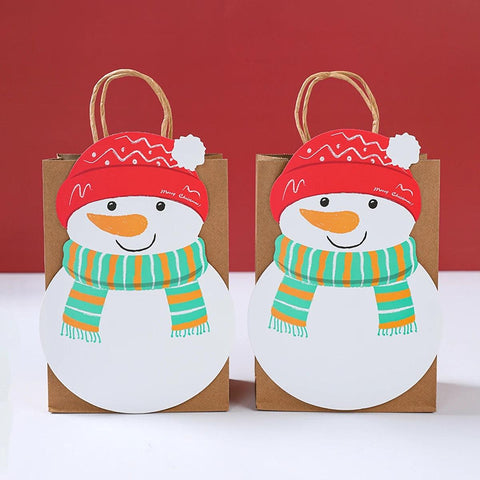 Christmas Santa Claus Snowflake Kraft Paper Handbag Marry Christmas Party Decor For Home 2024 Navidad Natal Noel New Year 2025