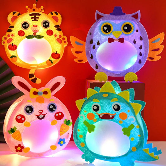 Cute DIY Cartoon Animals Lantern Children Felt Handcrafts New Year Mid-Autumn Spring Festival Stereo Festival Lantern Kids Gifts