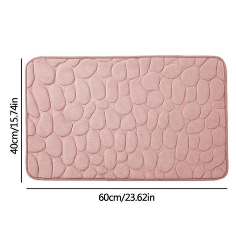 Memory Foam Foot Pad Cobblestone Embossed Bath Mat Non-slip Carpet Absorbent Bathroom Non-slip Accessories 40x60x1.5cm