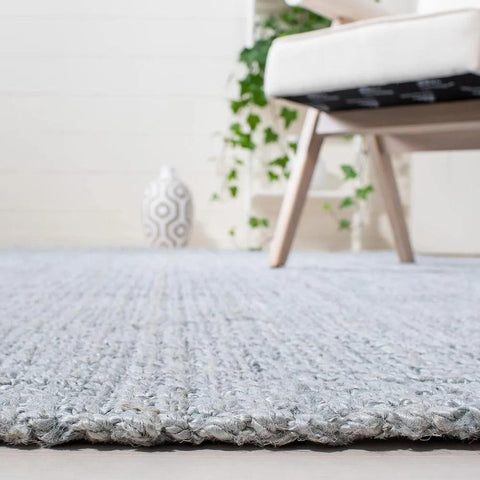 Natural Fiber Collection Area Rug - 7' Square, Light Grey, Handmade Farmhouse Jute, Ideal for High Traffic Areas