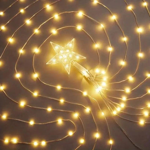 LED Star Waterfall Lights Christmas Decorations String Lights Christmas Tree Ornaments for Home 2024 Navidad Natal New Year 2025