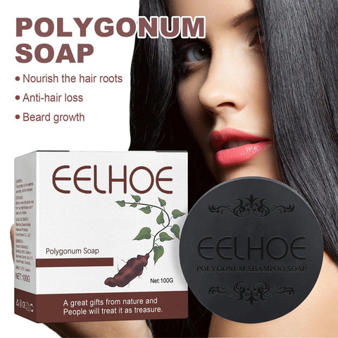 Natural Darkening Black Gray Hair Recolor Soap Polygonum Multiflorum Moisturizing Damage Repair Anti Dandruff Shine Smooth Soap