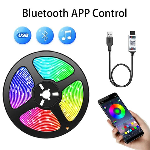 RGB LED Strip Lights Christmas Smart SMD 5050 Bluetooth Festoon Flexible Tape Diode Ribbon Backlight APP Control Home Room Decor