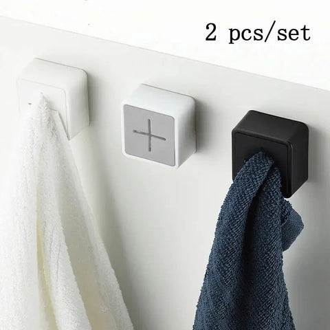 (2pcs)Silicone Kitchen Organization Creative Plastic Towel Storage Stopper Towel Hook Behind the Door Hook