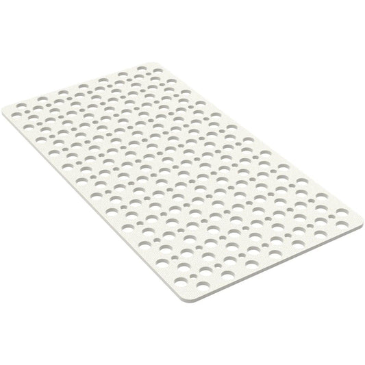 Bathtub Mat 27.6×15 inches TPE Non-Slip Bath Mat with Suction Cups and Drainage Holes for Elderly Children Grey and White Shower