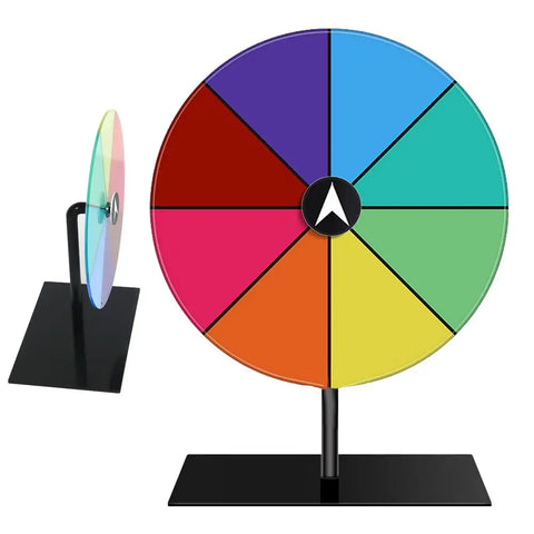 Prize Wheel 8 Slots Draw Spinnings Prize Lucky Wheel Of Fortune Game Color Roulette Wheel Stand Included Tabletop Prize Wheel