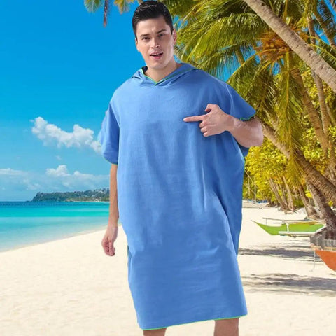 Surf Poncho Absorbent Microfiber Swimming Adult Bathrobe Quick-Drying Beach Poncho Wearable Blanket Spa Robe For Aquatics Home