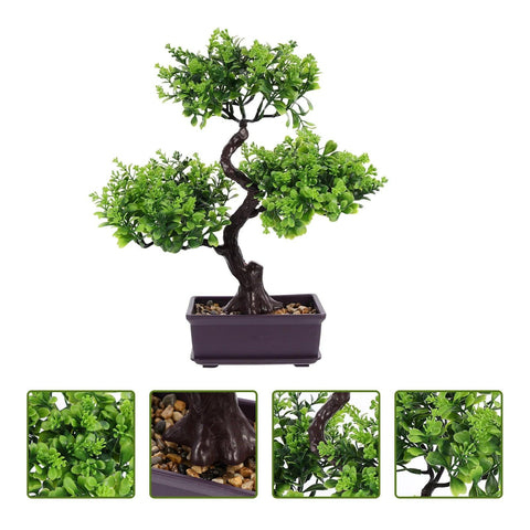 Artificial Potted Plant False Green Plants Desktop Adornments Decor Fake Bonsai Trees Flowers Decors Simulation Ornaments