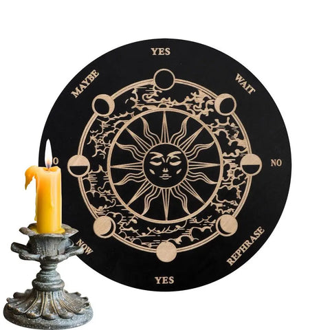 Pendulum Mat Wooden Witch Divination Board Ouija Board Game Fortune Telling Toys Spirit Board Witch Craft Altar Supplies