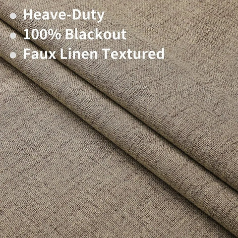 Blackout Linen Curtains Long 100% Blackout Drapes 95 inch Length 2 Panels Set