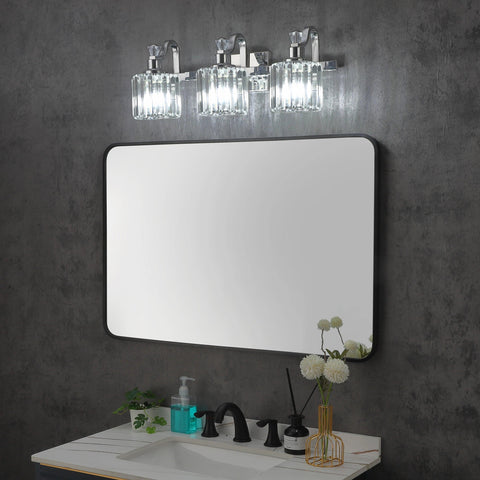 Modern Bathroom Vanity Light Stainless Steel Crystal Vanity Lights Over Mirror Modern Crystal Bathroom Wall Lighting Fixtures