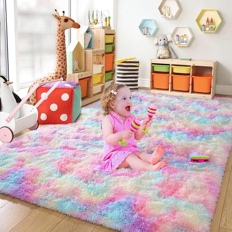 Fluffy Rugs for Bedroom Fuzzy Area Rugs for Living Room Soft Kids Carpet Non Slip Rugs for Hardwood Floors Room Decor