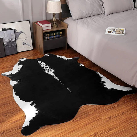 NOAHAS Cow Rug Cowhide Carpet Cow Print Rug for Bedroom Living Room Cute Animal Printed Carpet Faux Cowhide Rugs for Home Decor