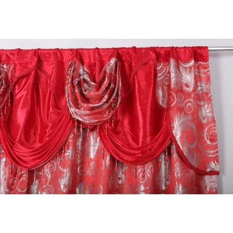 Jacquard Luxury Window 1 Panel Set Curtain with Attached Valance and Backing Bedroom