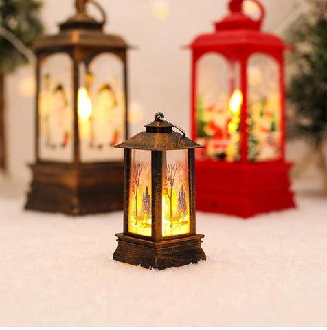 Christmas Telephone Booth Shaped Night Light Xmas Led Lantern Christmas Decoration 2024 for Home Navidad Noel Gift New Year 2025